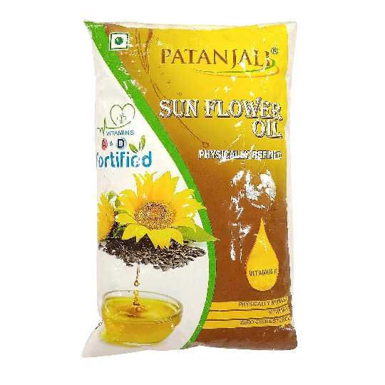 Patanjali Refined Cooking Oil - Sunflower Pouch 1 L