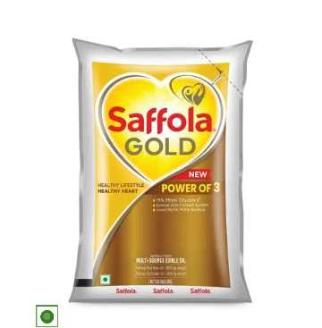 Saffola Gold Power of 3 Refined Blended Cooking Oil 1L